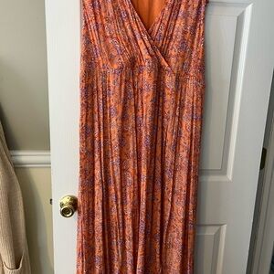 J. Jill Orange and Purple Floral Dress xl